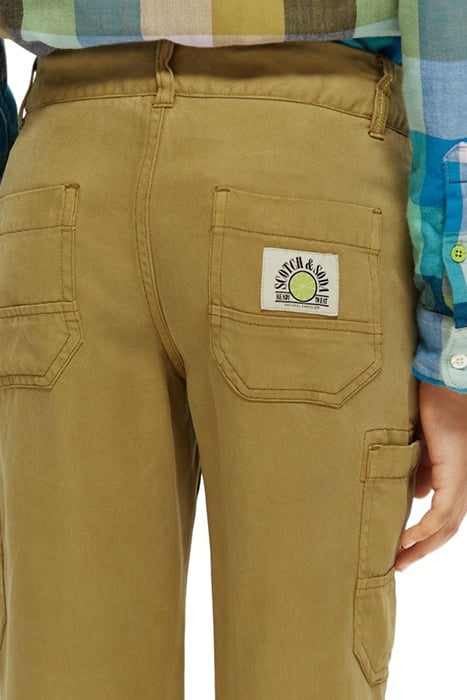 RELAXED SLIM FIT - GARMENT-DYED TENCEL CARGO PANTS KHAKI 7