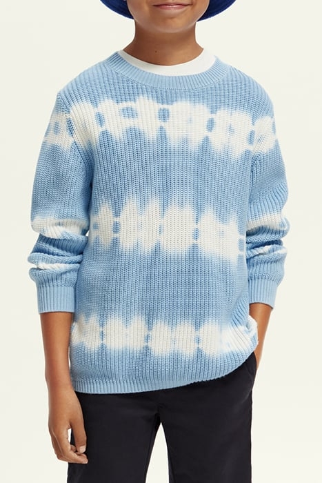 TIE-DYED WASHING CREWNECK PULLOVER IN ORGANIC COTTON CORNFLO 2