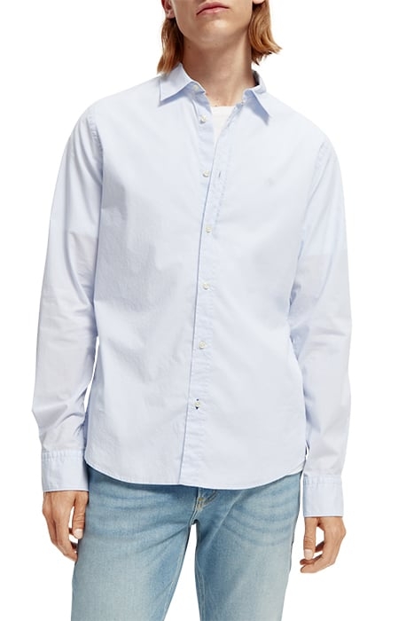 ESSENTIAL - SOLID ORGANIC CO/EA SLIM FIT SHIRT BLUE 1