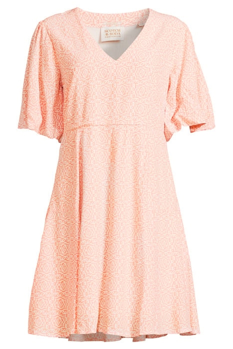 V-NECK S/S FLOWY SHIRT DRESS COMBO D 1