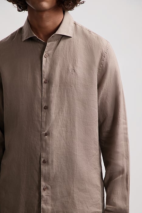 BASIC SHIRT LINEN TIMBER WOLF 4