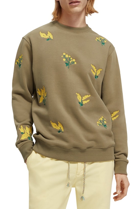 EMBROIDERED SWEATSHIRT KHAKI 2