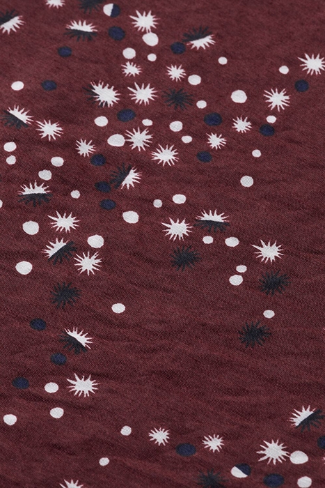 PUFF SLEEVE SMOCKED WAIST TOP MILKY WAY CRIMSON 3