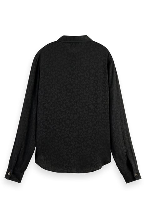 JACQUARD LONG SLEEVE SHIRT WITH EMBROIDERY DETAILS BLACK 2