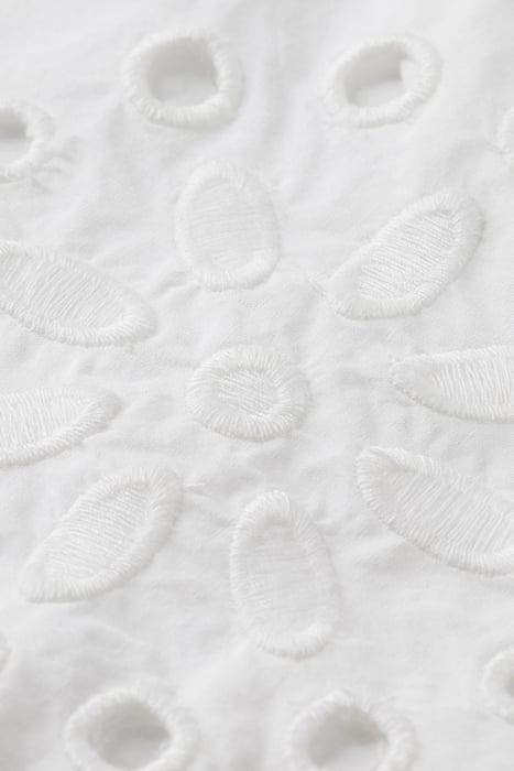 SHIRT DRESS WITH EMBROIDERY DETAIL IN ORGANIC COTTON WHITE 7