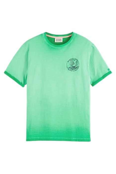 COLD DYE TEE WITH CHEST ARTWORK AMAZON GREEN 1