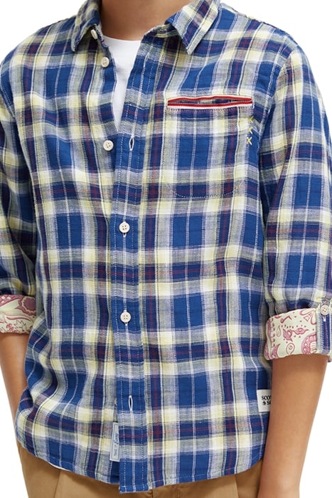 YARN-DYED CHECK BONDED SHIRT BLUE CHECK 7