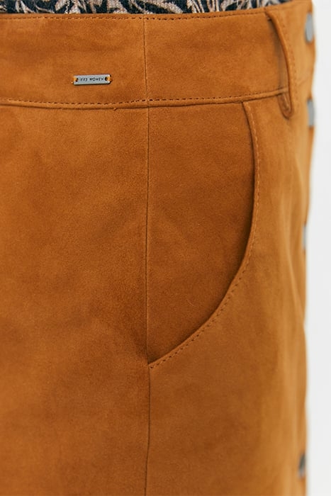 BROWN SUEDE STRAIGHT SKIRT 7