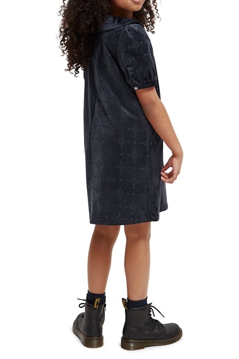 VELVET BROIDERIE ANGLAISE DRESS MIDNIGHT 3