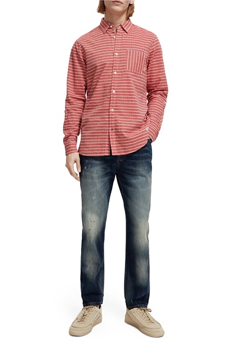 YARN DYED STRIPE SHIRT AMP RED STRIPE 3