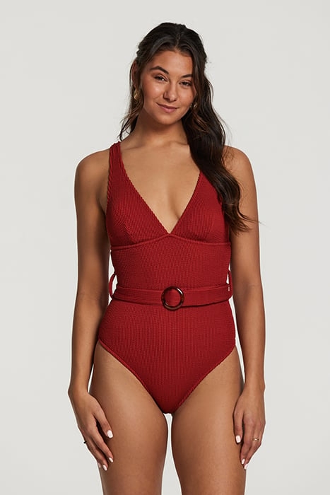 AMY SWIMSUIT RIVIERA STRUCTURE OCHRE BROWN 1