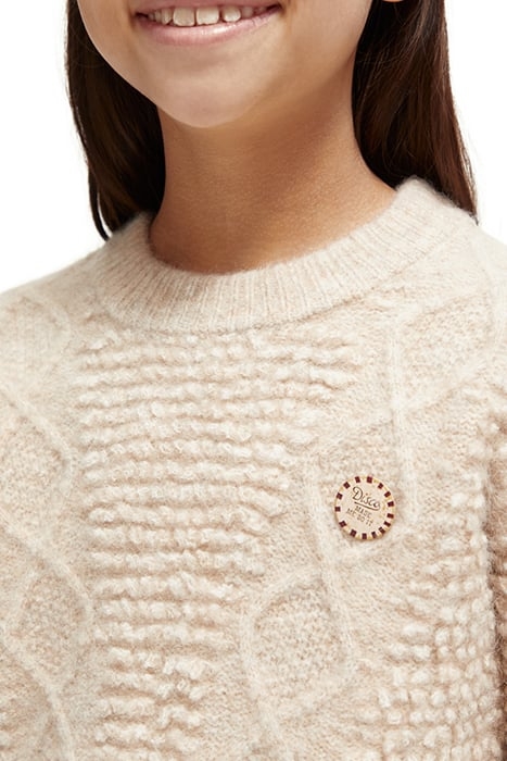 CABLE KNIT PULLOVER ECRU MELANGE 7