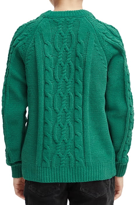 CHENILLE CABLE KNIT DEEP GREEN 2
