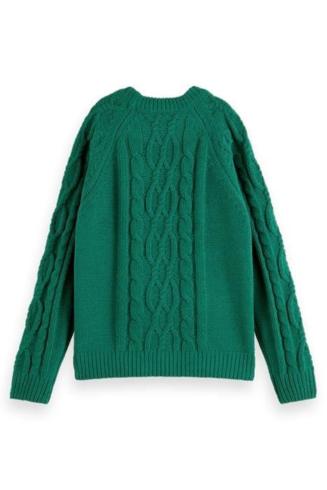 CHENILLE CABLE KNIT DEEP GREEN 5