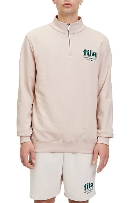 LISBON GRAPHIC HALF-ZIP SWEATER OATMEAL MELANGE 1