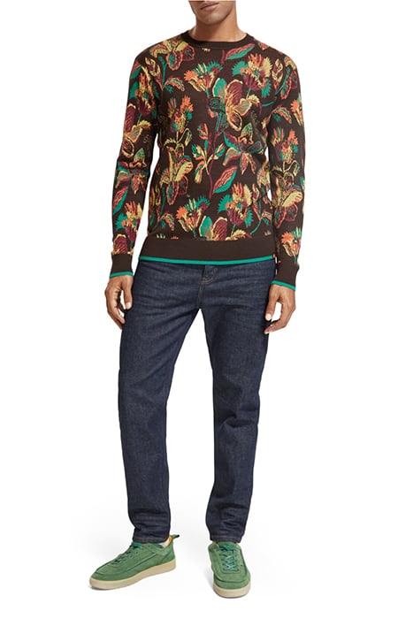 REGULAR FIT CREW NECK MERINO JAQUARD IN ORGANIC COTTON WILDF 3