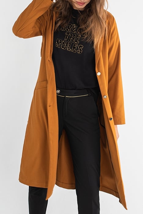 I.CODE FAWN TRENCH COAT WITH DECORATIVE BUTTONS 3