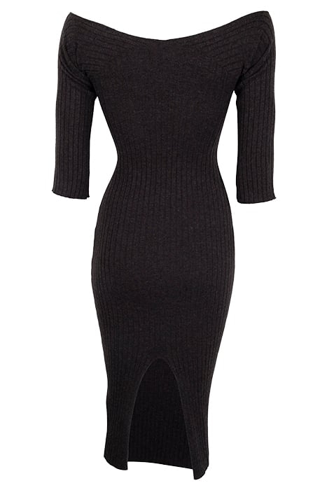 SOLAR RIB DRESS BROWN 2