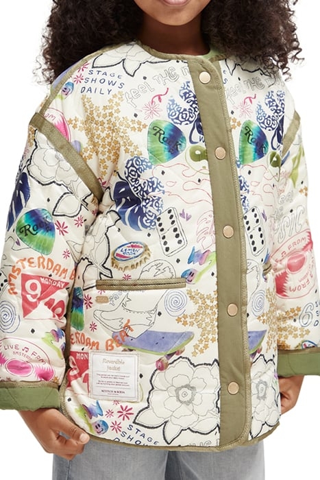 LIGHT-PADDED REVERSIBLE PRINTED JACKET MILITARY 7