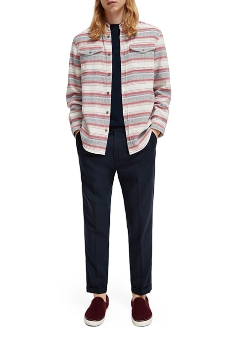 WAFFLE CHECK STRIPE SHIRT MULTI BLUE STRIPE 3