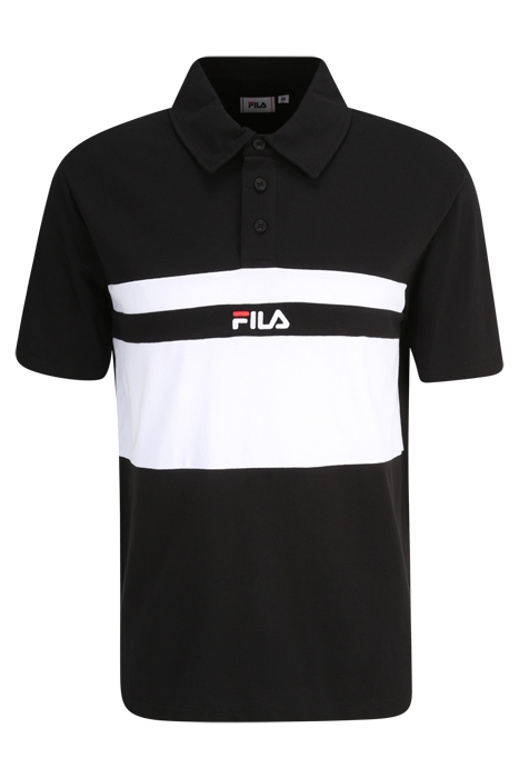 LESHAN BLOCKED POLO SHIRT BLACK-BRIGHT WHITE 3