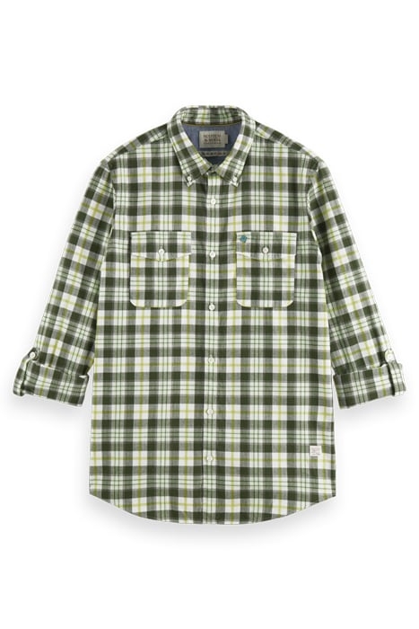 LIGHTWEIGHT FLANNEL CHECK SHIRT GREEN CHECK 4