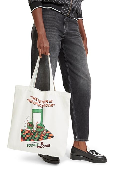 CANVAS ARTWORK TOTE WHITE 2