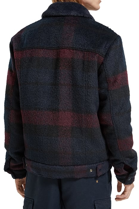 JACQUARD TRUCKER JACKET WITH TEDDY COLLAR BORDEAUX NIGHT CHE 2