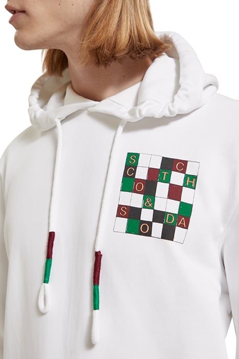 REGULAR FIT ARTWORK HOODIE IN ORGANIC COTTON WHITE 6