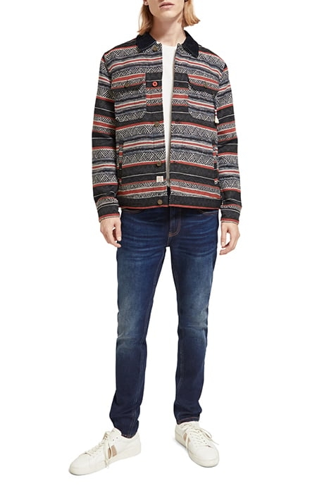 COTTON-BLEND JACQUARD TRUCKER JACKET NIGHT MULTICOLOUR STRIP 3