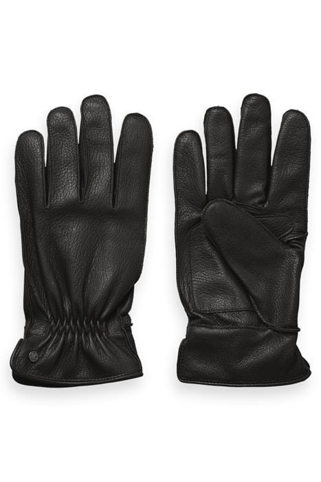 GRAIN LEATHER GLOVES BLACK 1