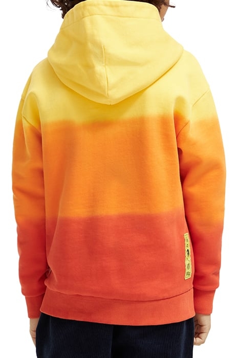 COTTON IN CONVERSION RELAXED-FIT DIP-DYED HOODIE DISCO ORANG 2
