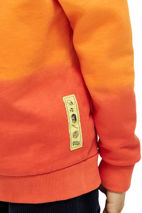 COTTON IN CONVERSION RELAXED-FIT DIP-DYED HOODIE DISCO ORANG 6