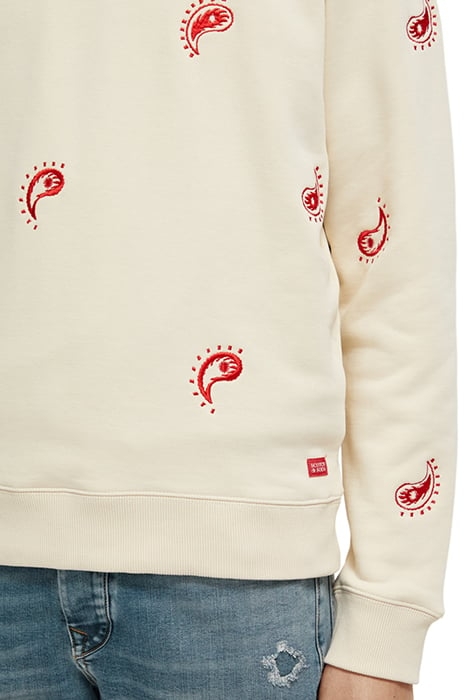 ALLOVER EMBROIDERED SWEATSHIRT STONE 6