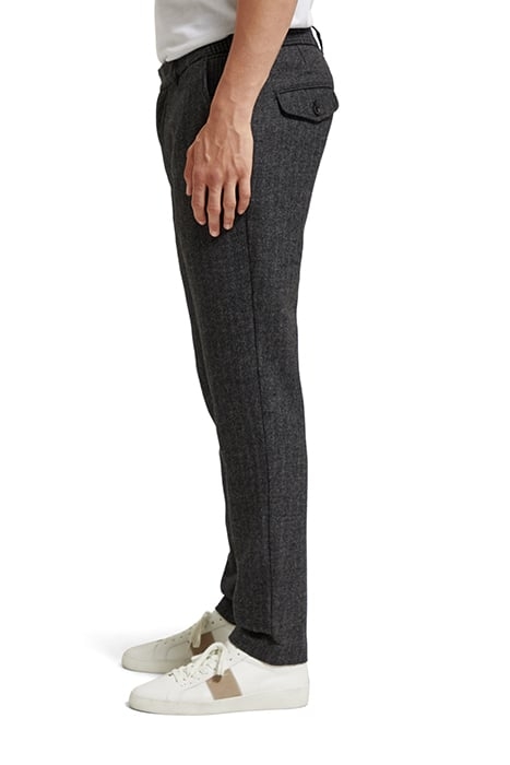 STUART- WOOL-BLEND YARN-DYED CHINO GREY BLACK HERRINGBONE 6