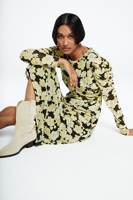 BELLA DRESS BLACK/LEMON SORBET 5