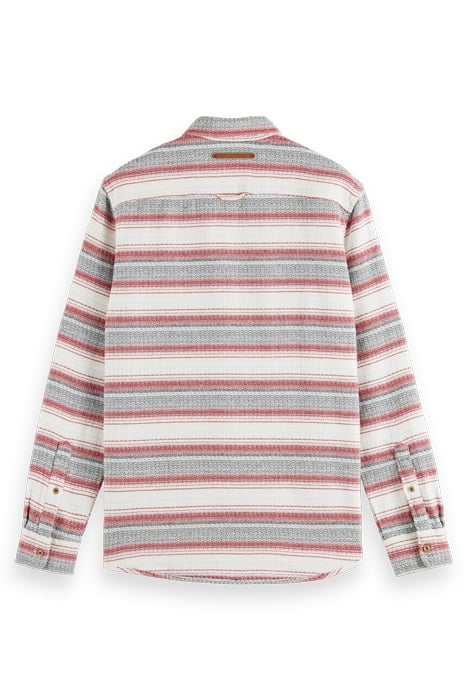 WAFFLE CHECK STRIPE SHIRT MULTI BLUE STRIPE 5