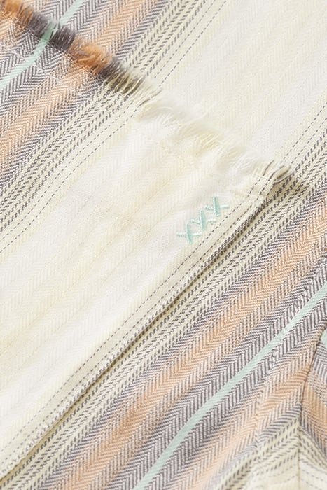 LIGHTWEIGHT HERRINGBONE SHADOW CHECK-STRIPE CAMEL STRIPE 8