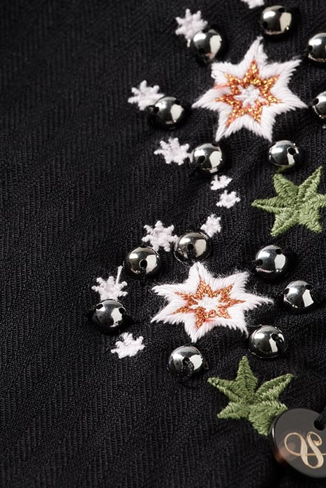 HIGH-RISE EMBROIDERED PANTS BLACK 8