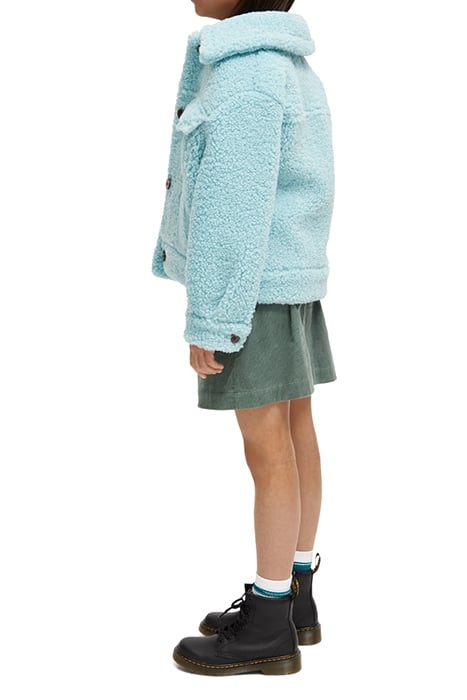 BOXY-FIT BONDED TEDDY TRUCKER JACKET ACOUSTIC BLUE 7