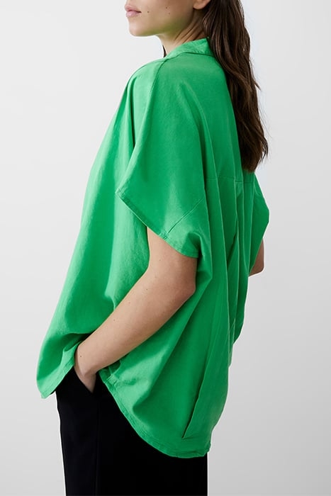 S/S LINEN BLEND POPOVER POISE GREEN 3