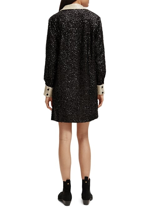 SEQUIN MINI DRESS BLACK 3