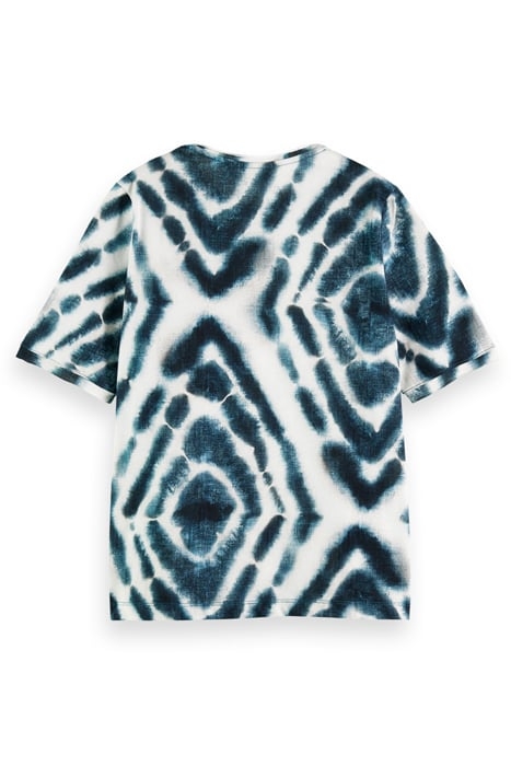 BATIK PRINT RELAXED FIT T-SHIRT DISCO TIE DYE BOTTLE GREEN 5