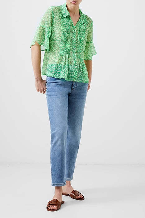 CADIE PINTUCK TOP POISE GREEN 2