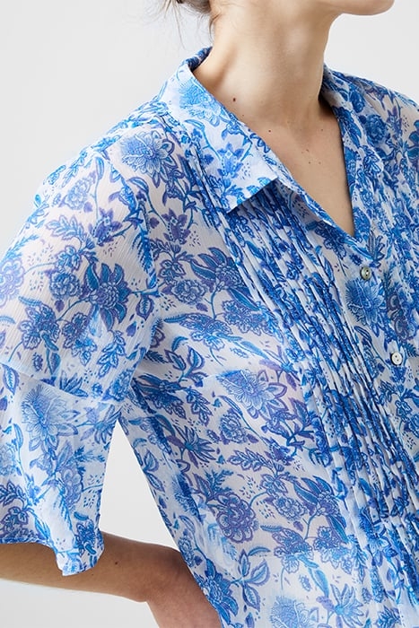 COSETTE PINTUCK TOP WHITE/BAJA BLUE 5