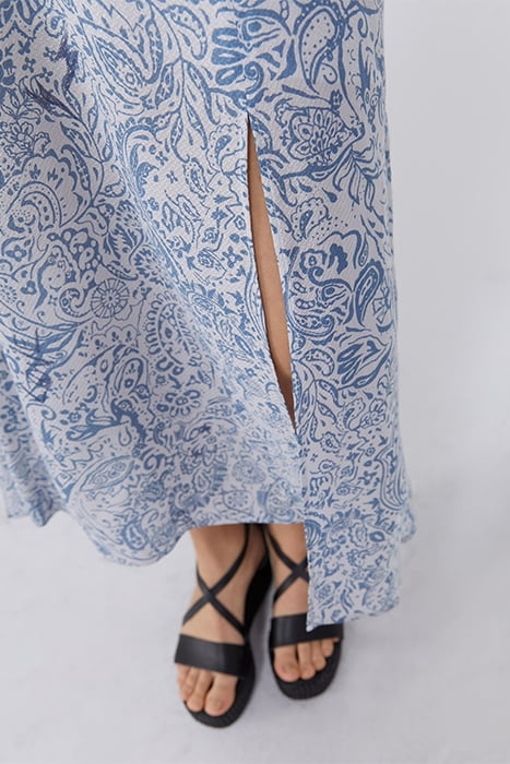 BLUE BANDANA PRINT LONG DRESS 6