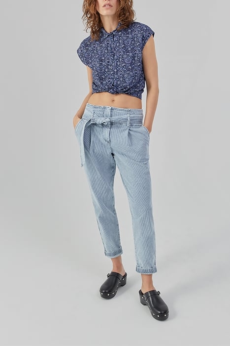 NAVY FRONT-TIED TOP WITH BLUE FLOWER PRINT 3