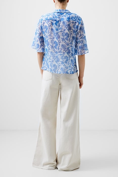 COSETTE PINTUCK TOP WHITE/BAJA BLUE 2