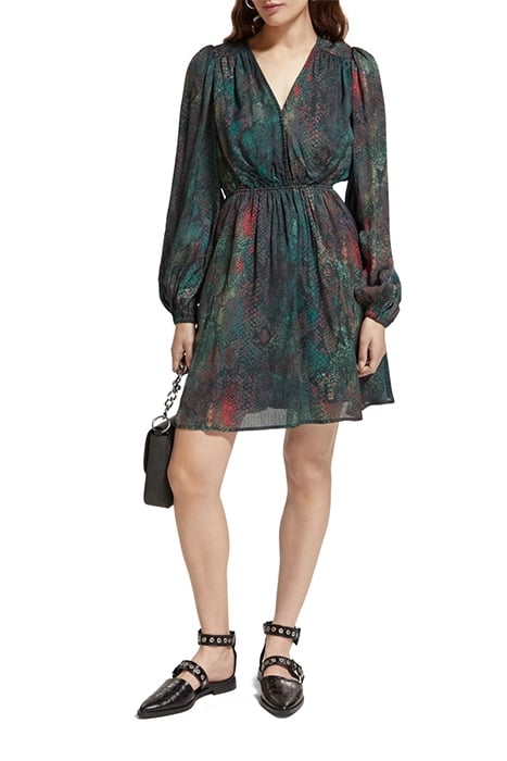 BALLOON SLEEVE MINI DRESS SNAKE 2