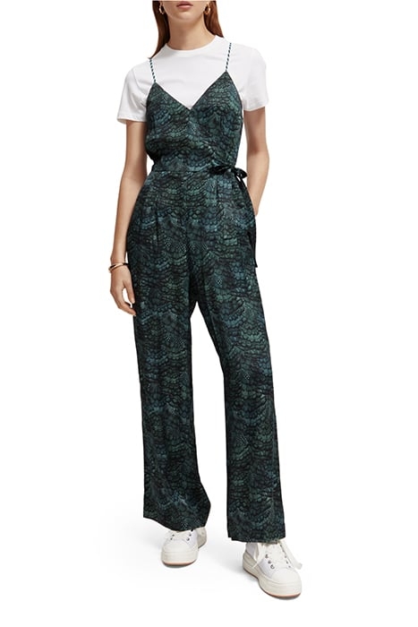 WAISTED BELT DETAIL JUMPSUIT FEATHER BOTTLE GREEN 5